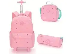 Ensemble de Sacs à Dos avec Roulette & Sac à Déjeuner 33x15x44 en 3 pièces