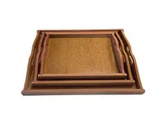 Set de 3 Plateaux en Bois 28x20cm 33x23cm 39x29cm