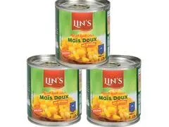 Lot de 3 Boîtes de Maïs Doux en Grains Lin's 1/4x3