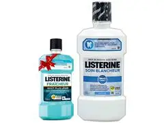Lot de 2 Bains de Bouches Listerine Soin Blancheur 500ml + Listerine Fraîcheur 250ml Offert