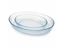Plat à Four Oval en Verre Broart 2 pièces