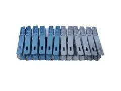 Lot de 24 Pinces à Linge en Plastique Gris et Bleu Kasa