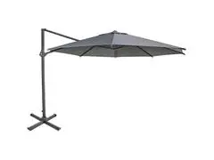 Parasol Déporté à Manivelle Gris Déperlant avec Housse de Protection Ronda 4 mètres