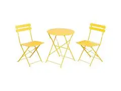 Ensemble Bistrot Jaune en Acier et Laque en poudre