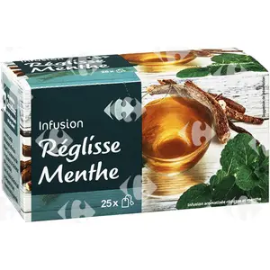 INFUSIONS EN SACHETS REGLISSE MENTHE CRF X25