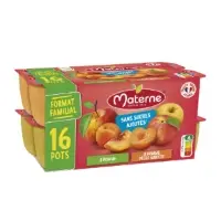 Compote Pomme Pomme Peche Abricot Sans Sucres Ajoutes Materne