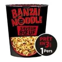 Nouilles Instantanees Boeuf Banzai Noodle 3min Banzai