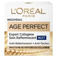 Creme Nuit Anti Age Raffermissant Peau Mature Collagene Melanin Block Age Perfect L Oreal Paris