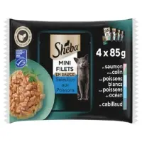 Patee Pour Chat Adulte Mini Filets En Sauce Selection Poissons Sheba