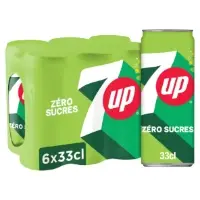 Soda Au Citron Et Citron Vert Zero Sucres 7up