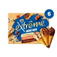 Glaces Cones Mini Mix Vanille Caramel Et Chocolat Extreme