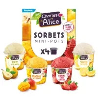 Sorbet en Pot Assortiment Fraise Poire Mangue et Citron CHARLES & ALICE