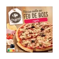 Pizza Cuite Au Feu De Bois Royale Au Jambon Cuit Superieur Champignons De Paris Et Maasdam Carrefour