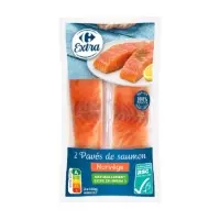 Paves De Saumon Atlantique Asc Surgeles Sans Peau Qualite Sans Arete Carrefour Extra