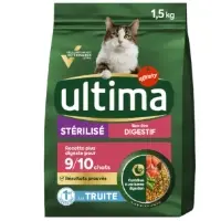 Croquettes Pour Chat Adulte Sterilise Digestion Difficile Truite Ultima