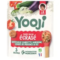 Plat Bebe Des 8 Mois Puree Morceaux Ecrases Ratatouille Bio Yooji