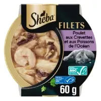 Patee Pour Chat Adulte Filets Poulet Crevettes Poisson Sheba