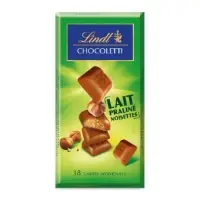 Carres De Chocolat Lait Praline Noisettes Lindt
