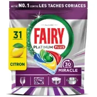 Capsules Lave Vaisselle Tout En 1 Platinum Plus 30 Minutes Miracle Citron Fairy