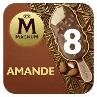 Glaces Bâtonnets Vanille Chocolat et Amandes MAGNUM