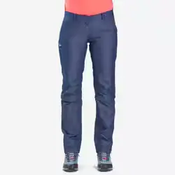 Pantalon de randonnée modulable femme, TRAVEL 100 Jeans Modul bleu