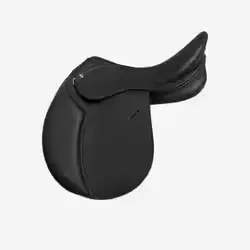 Selle équitation synthétique 17,5" cheval &amp; poney - 100 noire