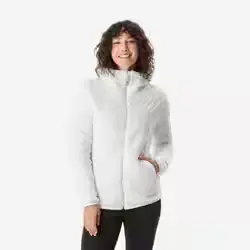 Polaire de randonnée chaude femme, NH500 blanc