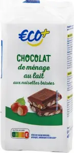 Chocolat Au Lait Aux Noisettes Brisées - 4 x 100 g - ECO +