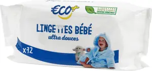 lingettes bébé épaisses x72 - ECO +