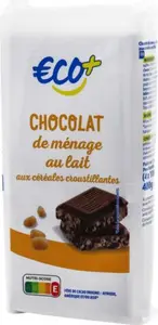 Chocolat Au Lait Et Céréales Croustillantes - 4 x 100 g - ECO +