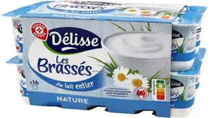 Yaourt brassé nature - 16 x 125 g - DELISSE