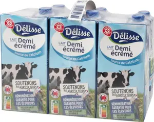 Lait demi écrémé en brique - 6 x 1 l - DELISSE