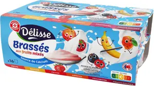 Yaourts brassés aux fruits sans morceaux - 16 x 100 g - DELISSE
