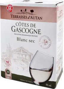 Vin Blanc Sec Côtes De Gascogne IGP - Bag-in-Box® 3L - TERRASSES D'AUTAN