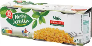 Maïs Croquant Sans Sucres Ajoutés 3x140g pne - NOTRE JARDIN