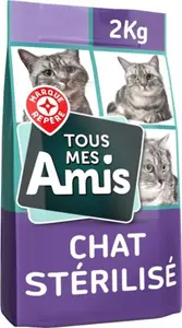 Croquettes pour chat stérilisé - 2 kg - TOUS MES AMIS