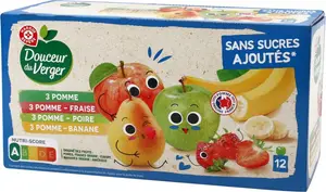 Gourdes sans sucres ajoutés multi variétés - 12 x 90 g - DOUCEUR DU VERGER