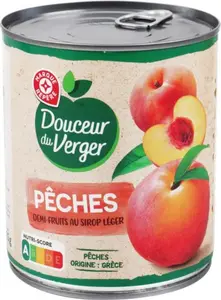 Pêches demi fruits au sirop léger - 465 g - DOUCEUR DU VERGER