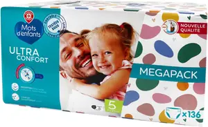 Couches Ultra Confort Junior Taille 5 - 11/25kg x136 - MOTS D'ENFANTS
