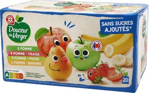 Gourdes sans sucres ajoutés multi variétés - 20 x 90 g - DOUCEUR DU VERGER