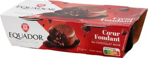 Coeur fondant chocolat - 2 x 90 g - EQUADOR