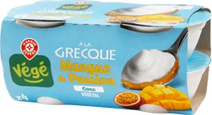 Spécialité à la grecque au lait de coco sur lit de mangue passion - 4 x 115 g - VEGE