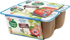 Spécialité de fruit pomme vanille sans sucre ajoutés x4 - 400 g - DOUCEUR DU VERGER