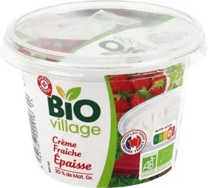 Crème fraîche épaisse bio 30% Mat. Gr. - 20 cl - BIO VILLAGE