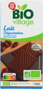 Chocolat Au Lait 36% De Cacao Bio - 100 g - BIO VILLAGE