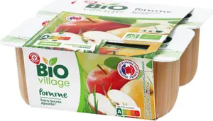 Purée de pomme bio sans sucre ajoutés x4 - 400G - BIO VILLAGE