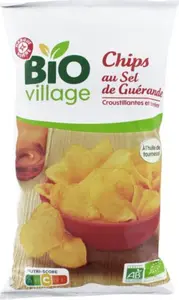 Chips au sel de Guérande croustillantes et dorées bio - 125 g - BIO VILLAGE