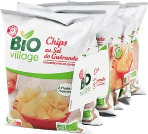 Chips au sel de Guérande croustillantes & dorées bio - 6 x 30 g - BIO VILLAGE