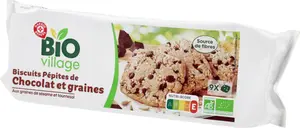 Biscuits pépites de chocolatet graines - 140 g - BIO VILLAGE