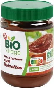 Pâte à tartiner aux noisettes bio - 600 g - BIO VILLAGE